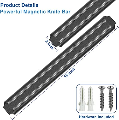 Crasts Magnetic Knife Holder Rack for Kitchen (Black) - Image 5