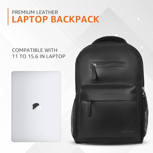 Amazon Basics Leather Laptop Backpack