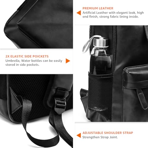 Amazon Basics Leather Laptop Backpack
