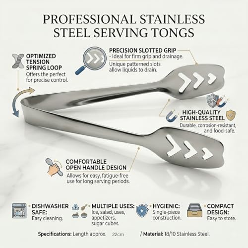 ADD2CART Stainless Steel Serving Tongs