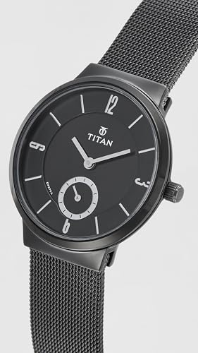 Titan Quartz Analog Black Dial