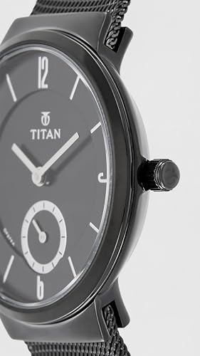 Titan Quartz Analog Black Dial
