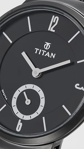 Titan Quartz Analog Black Dial