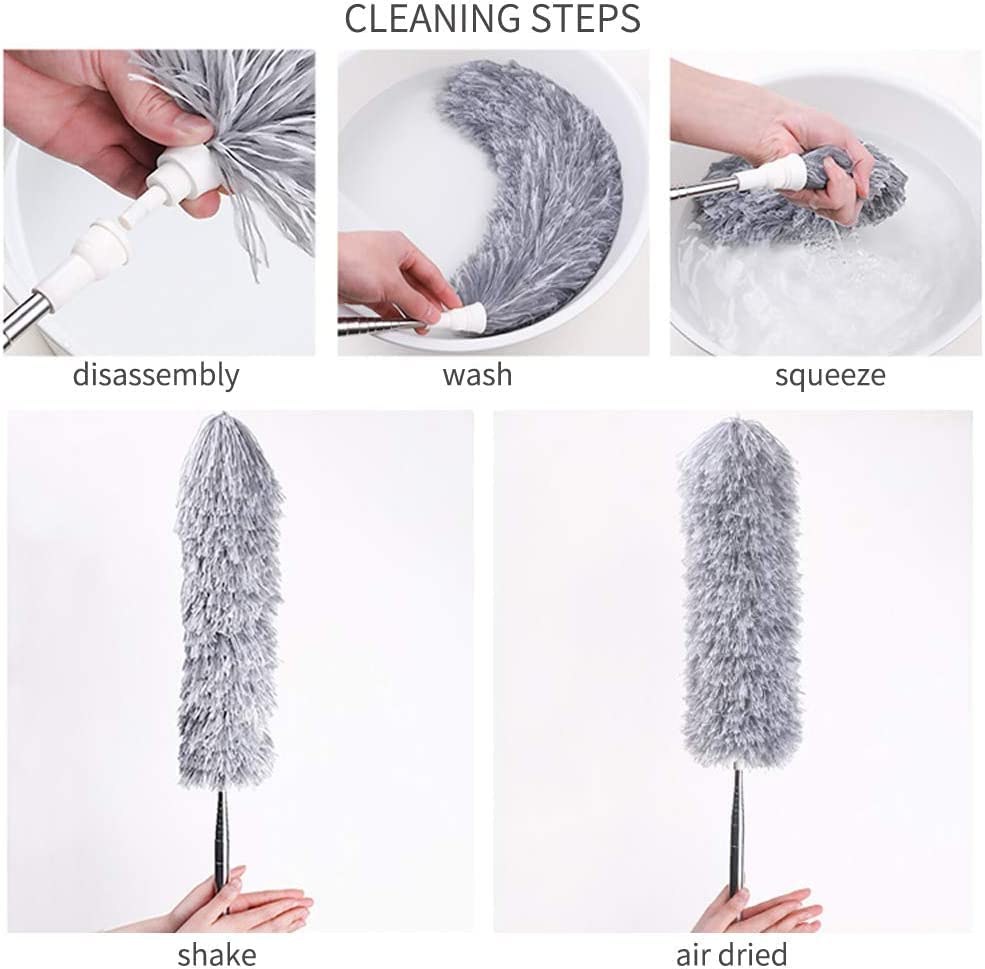 Upgraded Long Handle Extendable Microfiber