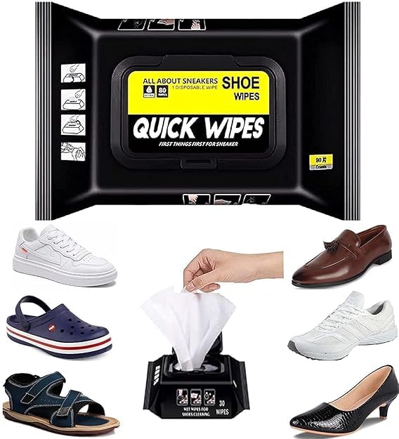 SONORO KATE Shoe Cleaning Wipes (80 Wipes) – Instant Sneaker Wipes Cleaner for White Shoes & Leather, Portable No Water Shoe Cleaner, Quick Dirt & Stain Remover Shoe Wipes