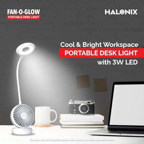 Halonix Polycarbonate Fan-O-Glow Portable Led
