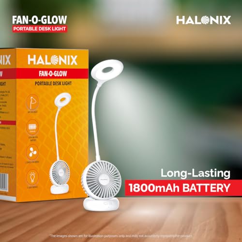 Halonix Polycarbonate Fan-O-Glow Portable Led