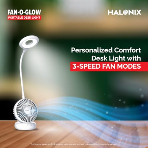 Halonix Polycarbonate Fan-O-Glow Portable Led