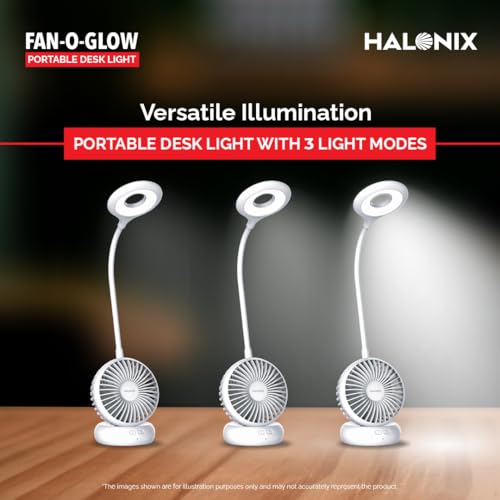 Halonix Polycarbonate Fan-O-Glow Portable Led