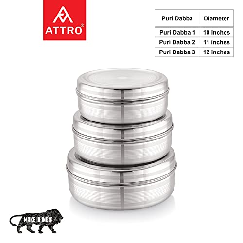 Attro Stainless Steel Puri Dabba
