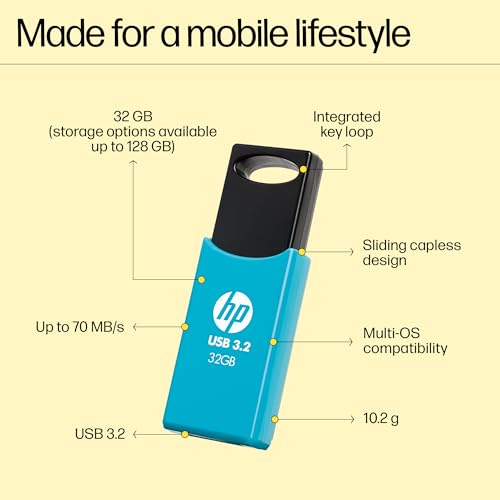HP 712w 32GB USB 3.2 Flash Drive- Blue - Image 7