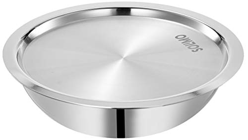 Amazon Brand - Solimo Stainless Steel Tasla With Lid ( 2.6 Liter) Silver