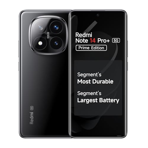 Redmi Note 14 Pro+ 5G Prime Edition (Titan Black, 8GB RAM, 128GB Storage) | Snapdragon 7s Gen 3 Processor | AMOLED Display | Dual Nano-SIM | 6200mAh Battery | Corning Gorilla Glass Victus 2