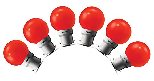 Wipro Safelite N10006 B22 0.5-Watt Led Night Lamp (Pack of 6, Blue)