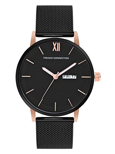 French Connection Men's Analog Watch Black Strap-FCN00034A
