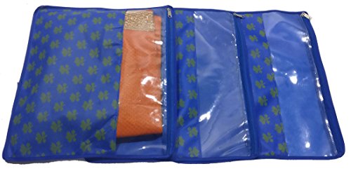 PrettyKrafts Saree Cover Set of 3 Designer Prints with Transparent Window_Blue
