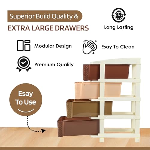 Kuber Industries 4-Tier Multipurpose Plastic