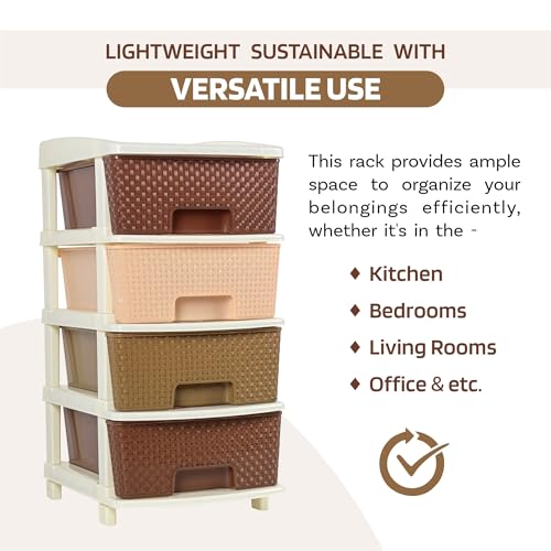 Kuber Industries 4-Tier Multipurpose Plastic
