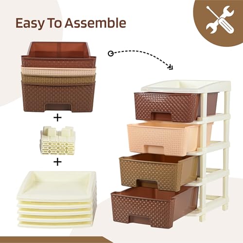 Kuber Industries 4-Tier Multipurpose Plastic