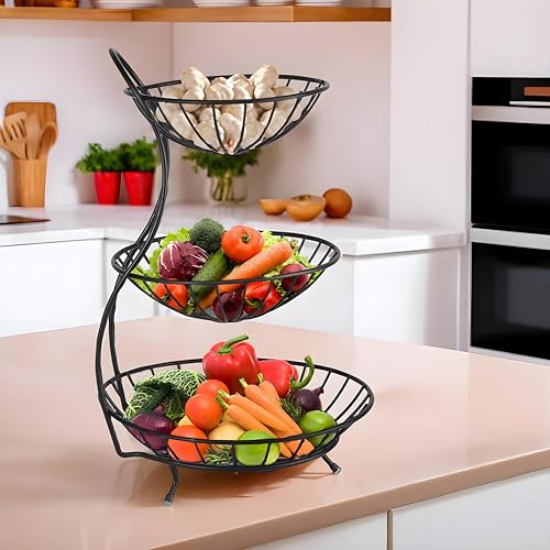 Kuber Industries Metal 3-Layer Basket