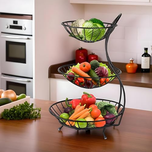 Kuber Industries Metal 3-Layer Basket