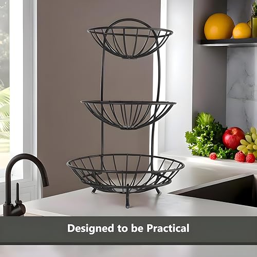 Kuber Industries Metal 3-Layer Basket