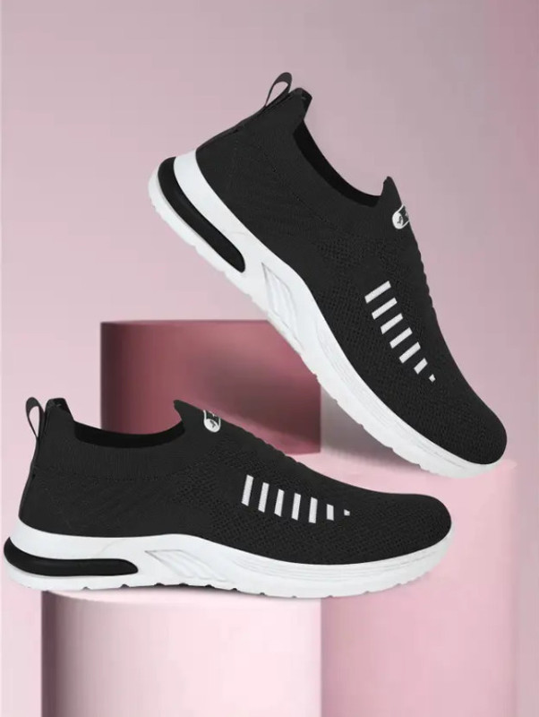 Footox Trendy Casuals Running Shoes For Women(Black , 7)