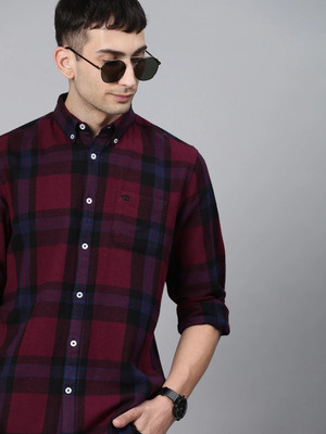 THE BEAR HOUSE Men Checkered Casual Maroon Shirt - Image 2
