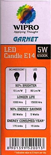 wipro Garnet 5W Frosted Candle