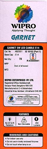wipro Garnet 5W Frosted Candle