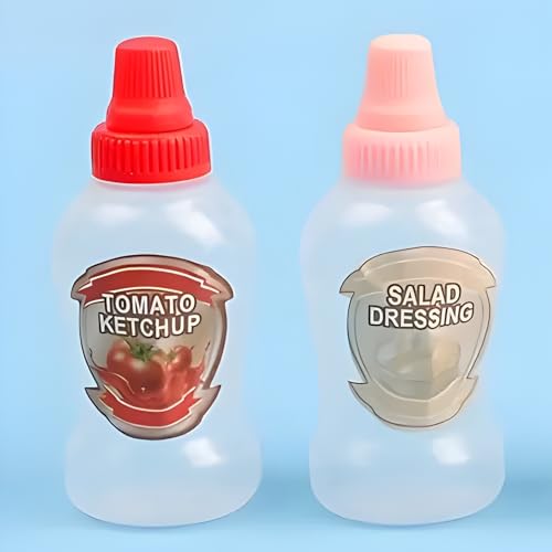 MaruHub 2pcs Mini Ketchup Bottles