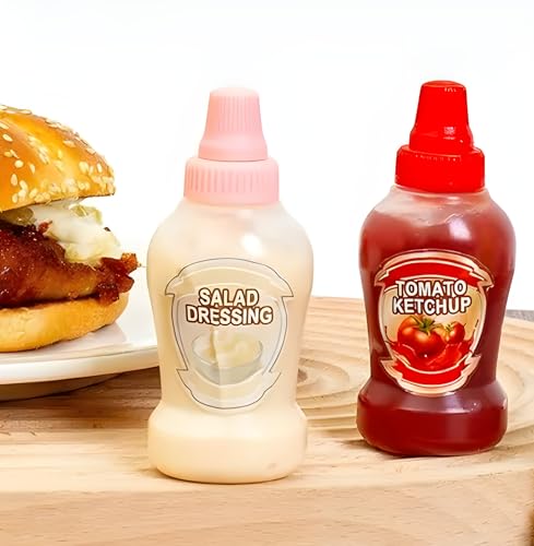 MaruHub 2pcs Mini Ketchup Bottles
