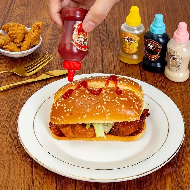 MaruHub 2pcs Mini Ketchup Bottles