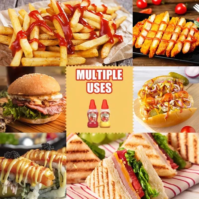 MaruHub 2pcs Mini Ketchup Bottles