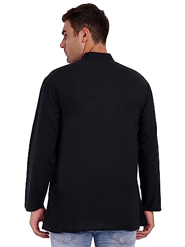 SKAVIJ Men's Straight Short Cotton Kurta Regular Fit T-Shirt - Image 2