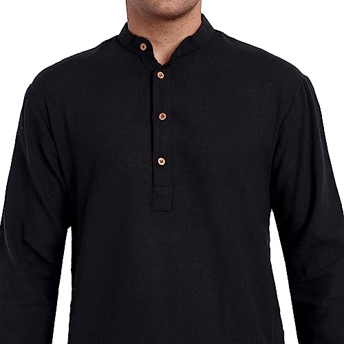 SKAVIJ Men's Straight Short Cotton Kurta Regular Fit T-Shirt - Image 3