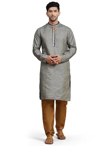 SKAVIJ Men's Brocade Silk Embroidered