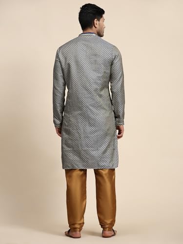 SKAVIJ Men's Brocade Silk Embroidered