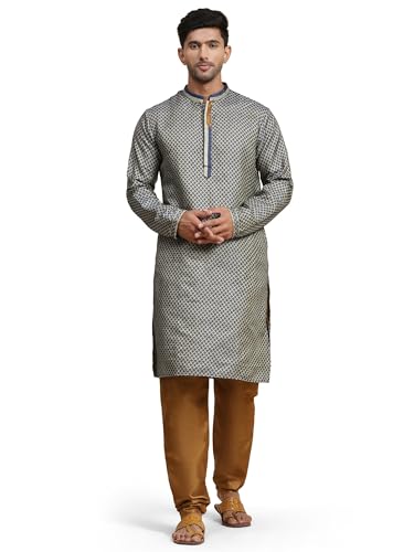 SKAVIJ Men's Brocade Silk Embroidered