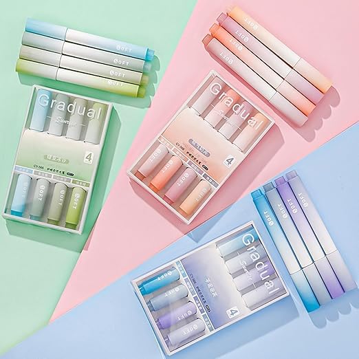 4Pcs Aesthetic Cute Highlighter Pen