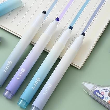 4Pcs Aesthetic Cute Highlighter Pen