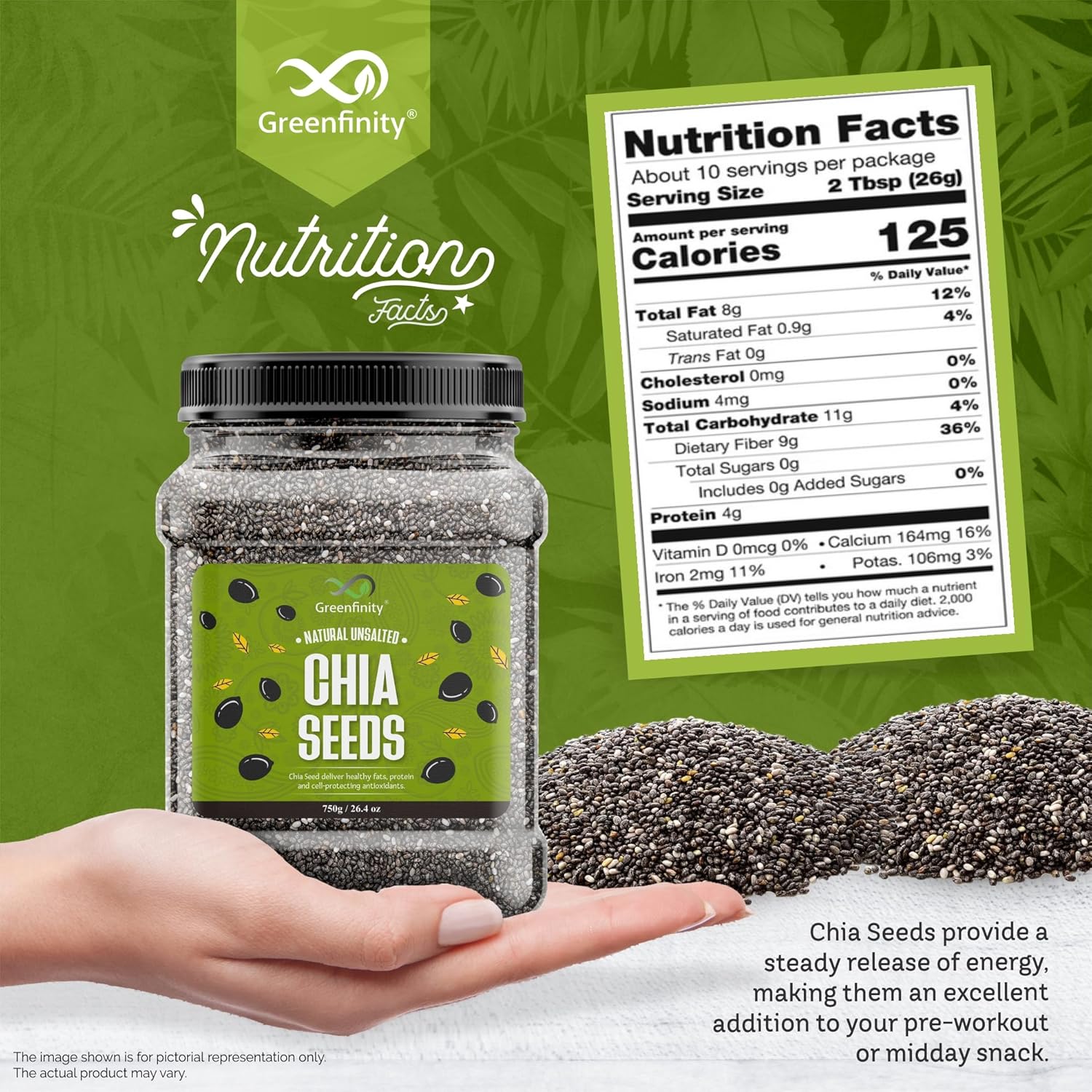 GreenFinity Chia Seeds 750g