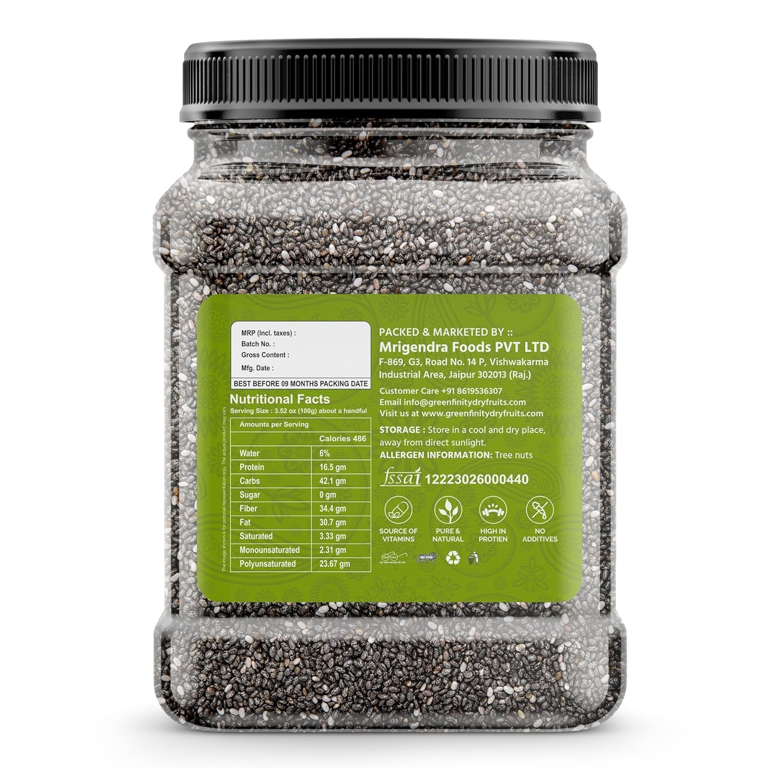 GreenFinity Chia Seeds 750g