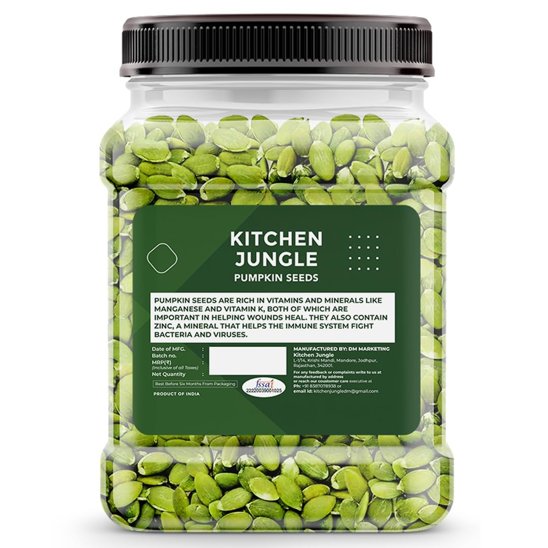 Kitchen Jungle Raw Natural Pumpkin Seeds Jumbo 1KG jar pack - Image 2