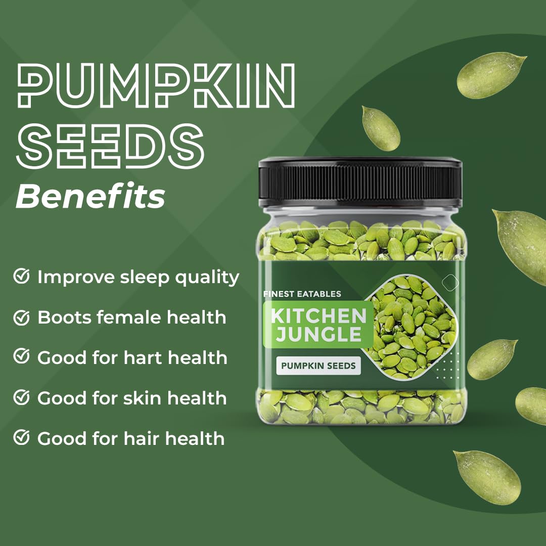 Kitchen Jungle Raw Natural Pumpkin Seeds Jumbo 1KG jar pack - Image 3