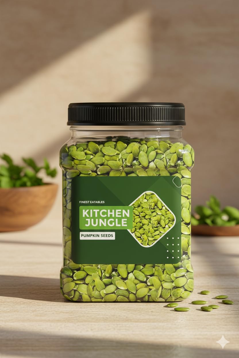 Kitchen Jungle Raw Natural Pumpkin Seeds Jumbo 1KG jar pack - Image 5
